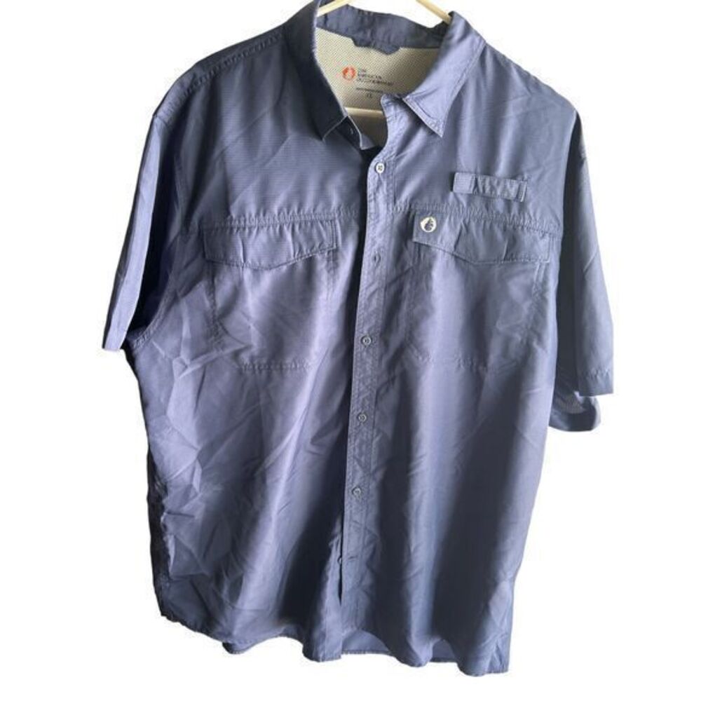 The American Outdoors man shirt‎ 100% Polyester blue size XL